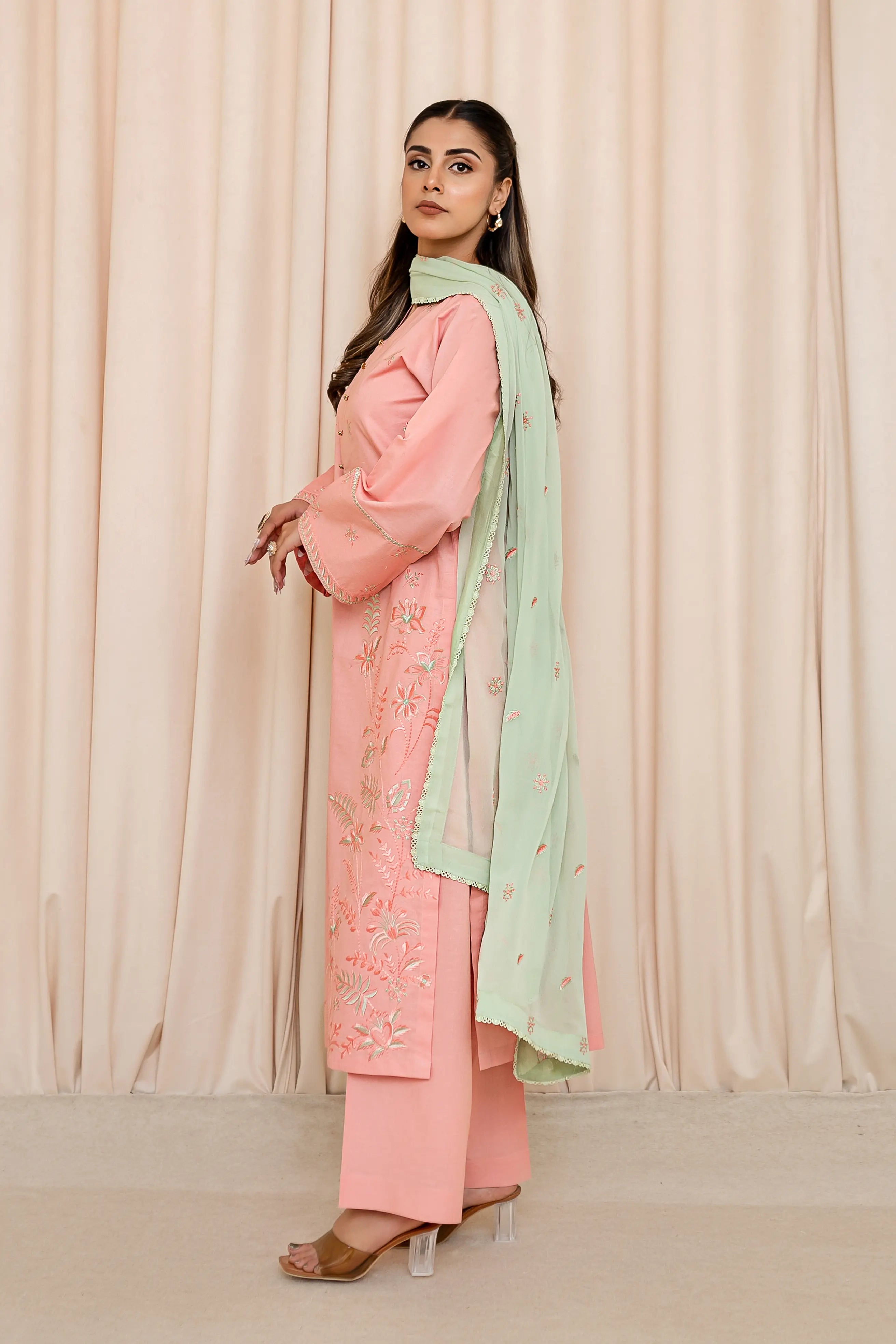 3 PC - Peony Blush - Stitched