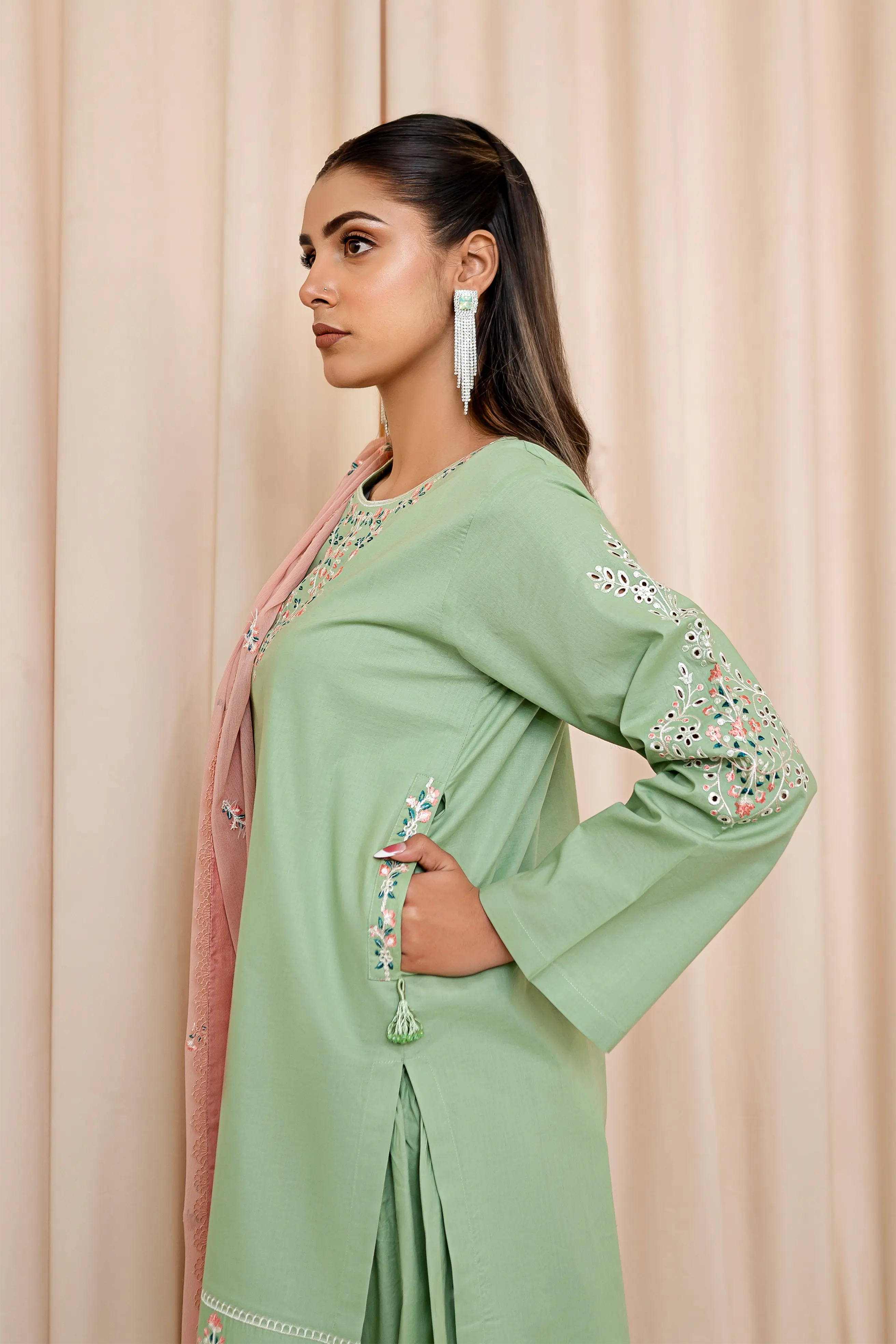 3 PC - Pistachio Glow - Stitched